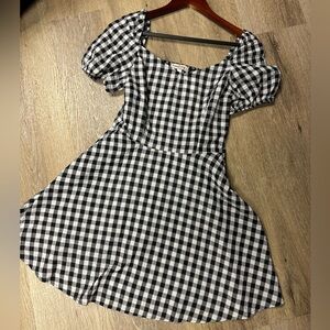 XS Tween Summer Dress, Black and white check